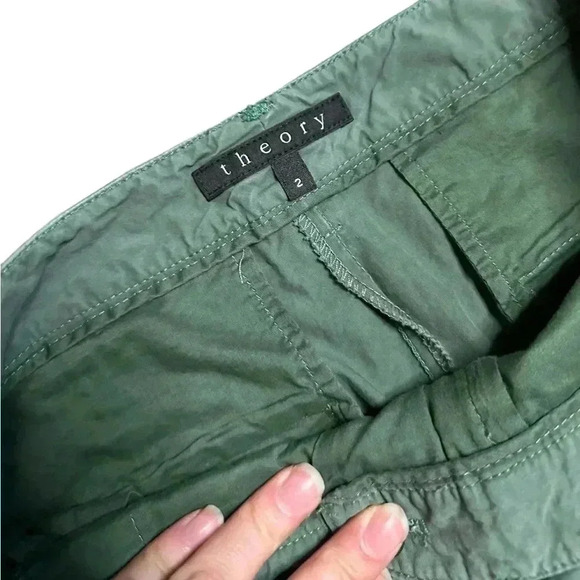 Theory Straight Leg Green Pants Size 2 - Picture 4 of 5